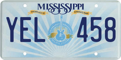 MS license plate YEL458