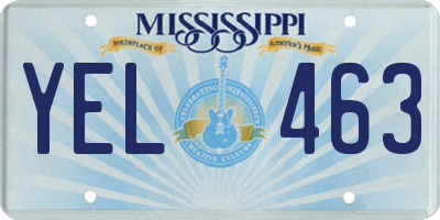 MS license plate YEL463