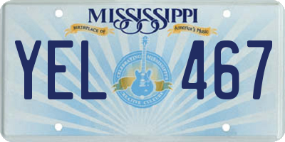 MS license plate YEL467