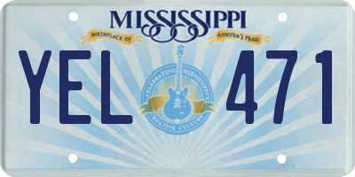 MS license plate YEL471