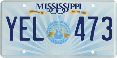MS license plate YEL473