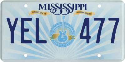 MS license plate YEL477