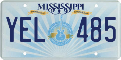 MS license plate YEL485
