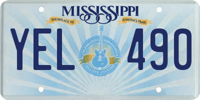 MS license plate YEL490