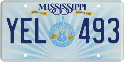 MS license plate YEL493