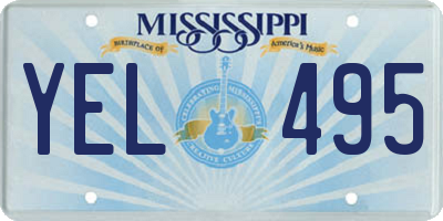 MS license plate YEL495