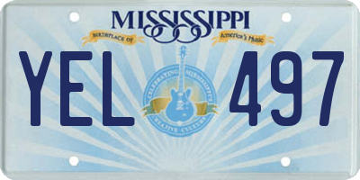 MS license plate YEL497