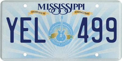 MS license plate YEL499