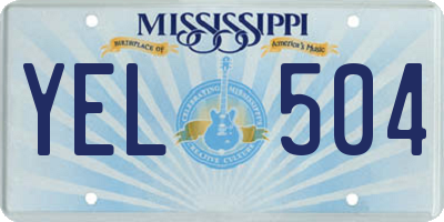 MS license plate YEL504