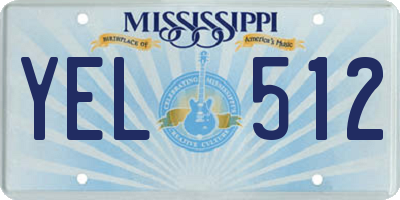 MS license plate YEL512