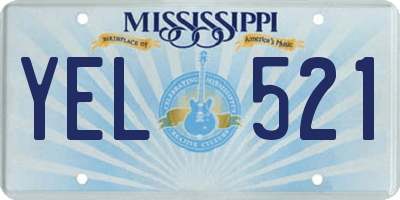 MS license plate YEL521