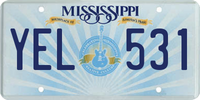 MS license plate YEL531