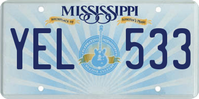 MS license plate YEL533