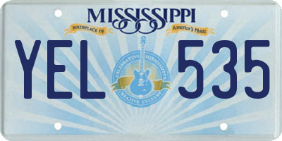 MS license plate YEL535