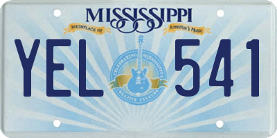 MS license plate YEL541