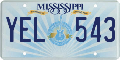 MS license plate YEL543