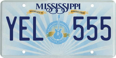 MS license plate YEL555