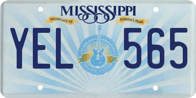 MS license plate YEL565