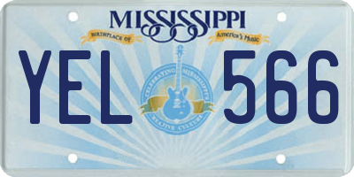 MS license plate YEL566