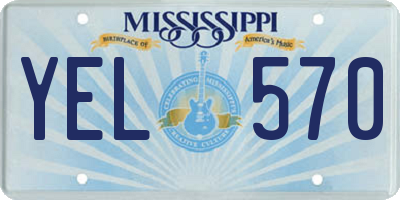 MS license plate YEL570