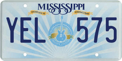 MS license plate YEL575