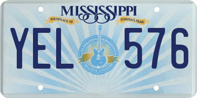 MS license plate YEL576