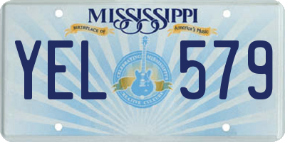 MS license plate YEL579