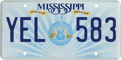 MS license plate YEL583