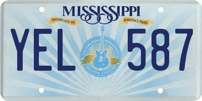 MS license plate YEL587