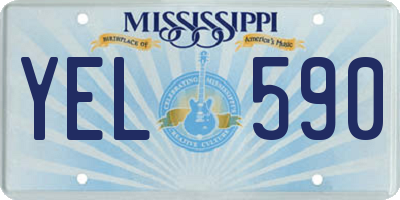 MS license plate YEL590