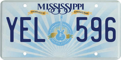 MS license plate YEL596