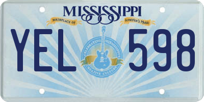 MS license plate YEL598
