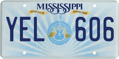 MS license plate YEL606