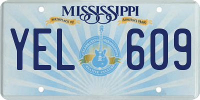 MS license plate YEL609