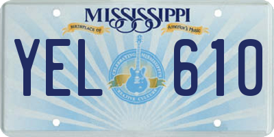 MS license plate YEL610
