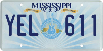 MS license plate YEL611