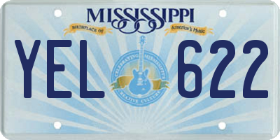 MS license plate YEL622