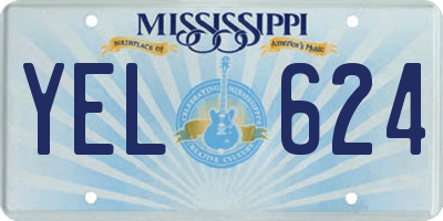 MS license plate YEL624