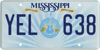 MS license plate YEL638
