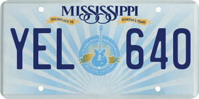 MS license plate YEL640
