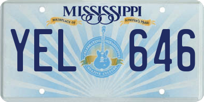 MS license plate YEL646