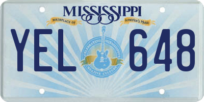 MS license plate YEL648