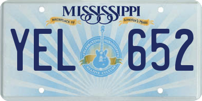 MS license plate YEL652