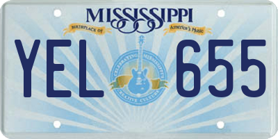 MS license plate YEL655