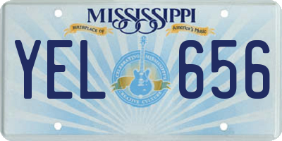 MS license plate YEL656