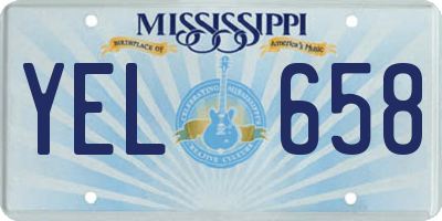 MS license plate YEL658