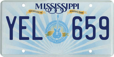MS license plate YEL659