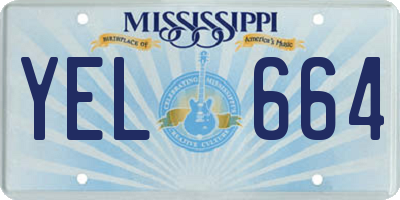 MS license plate YEL664