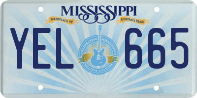 MS license plate YEL665