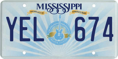 MS license plate YEL674